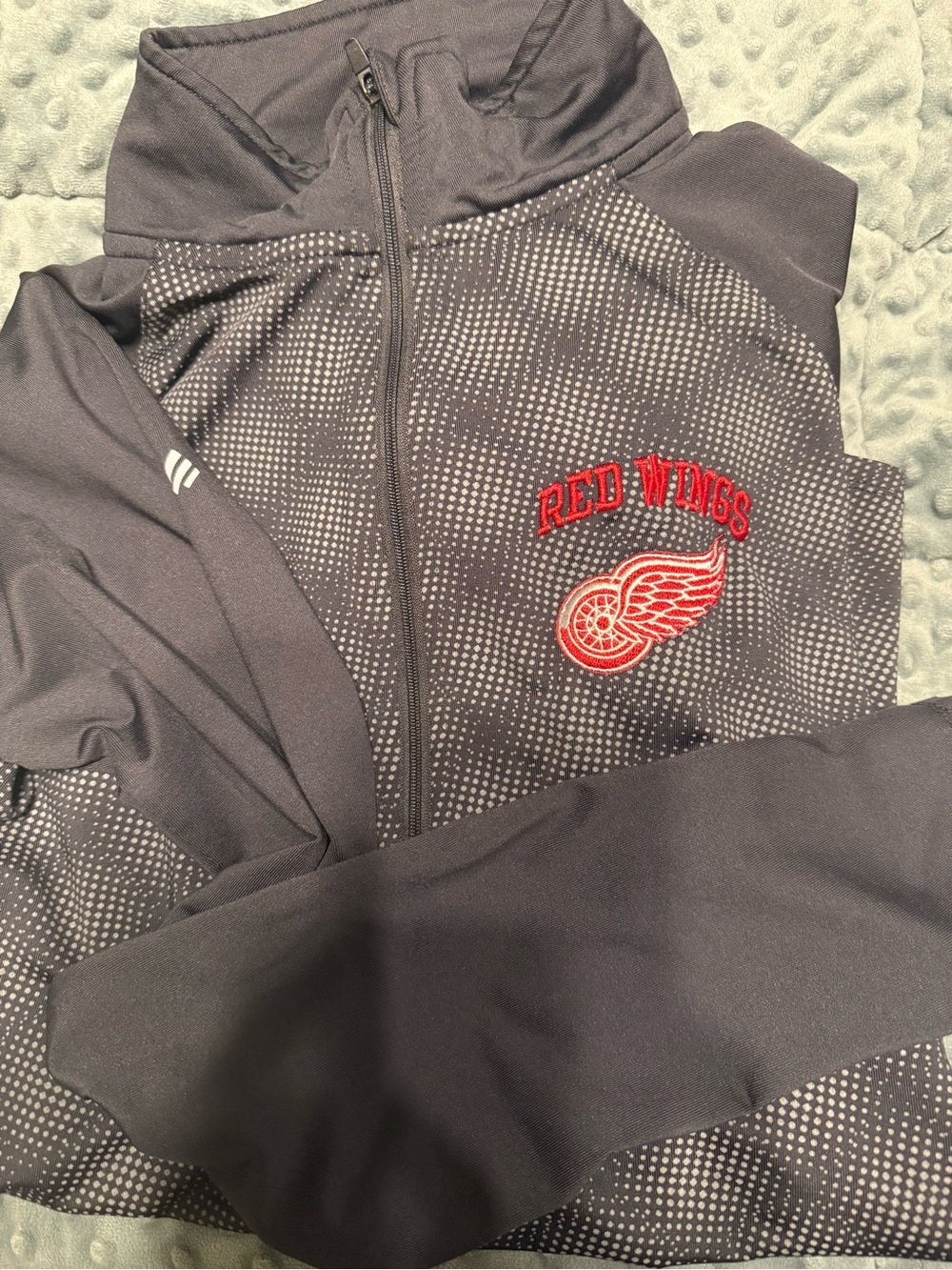 NHL Women’s Gray Zip-Up Jacket with Red Wings Embroidery